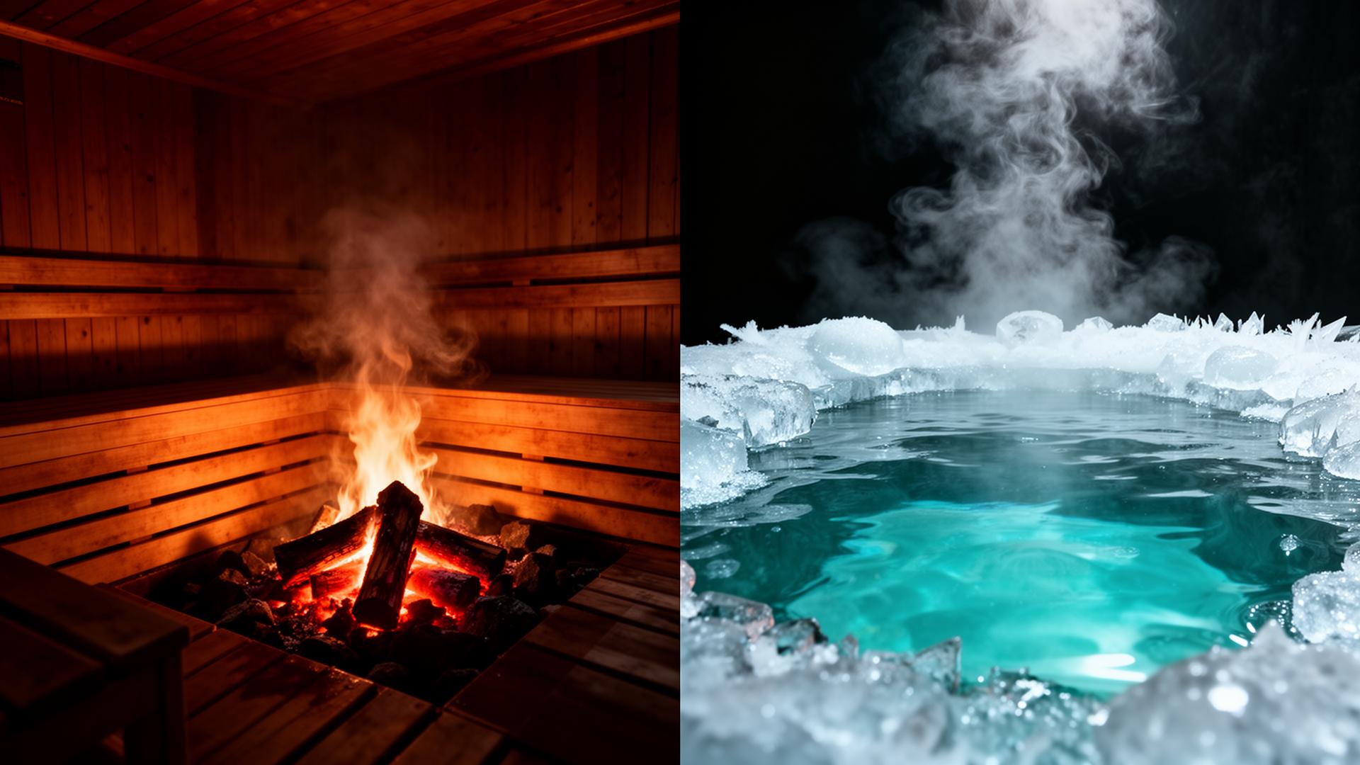Sauna and cold plunge contrast therapy